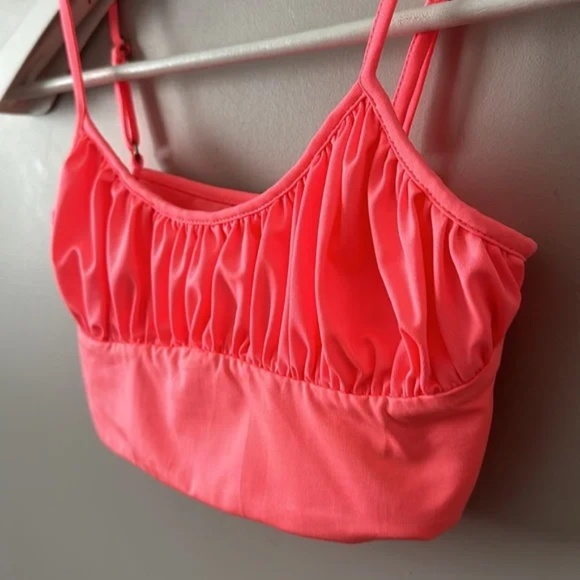 Oh Polly Coral Spaghetti Strap Crop Top - Picture 2 of 6